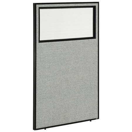 Global Industrial 36-1/4W x 60H Office Partition Panel with Partial Window, Gray 694659WGY